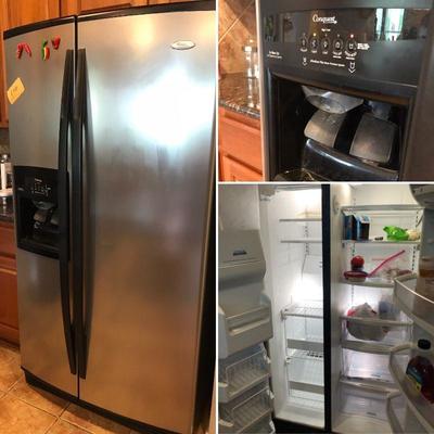 Whirlpool side by side doors refrigerator. $500 (retails for $1,500)
