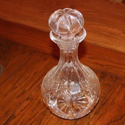 Crystal decanter, chipped stopper