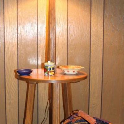 Tripod A. Brandt Ranch Oak lamp table
