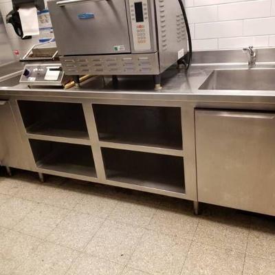 Stainless Steel Table With 2 Sinks
