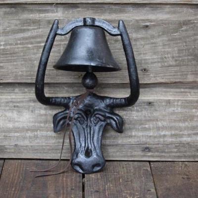Cast iron bull dinner bell