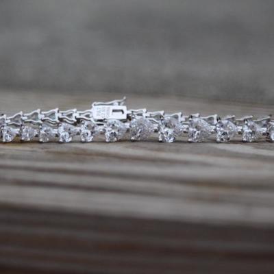 925 Sterling Silver White Topaz Bracelet
