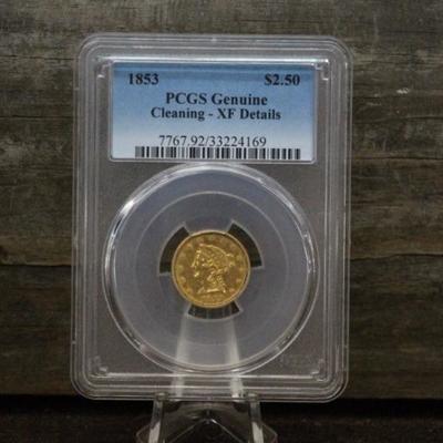 Rare XF 1853 $2.50 Gold Liberty Head Coin