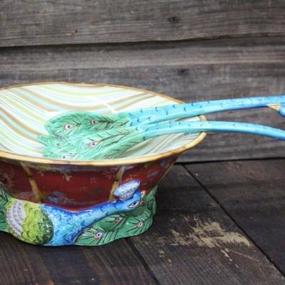 Tracy Porter Peacock Salad Bowl