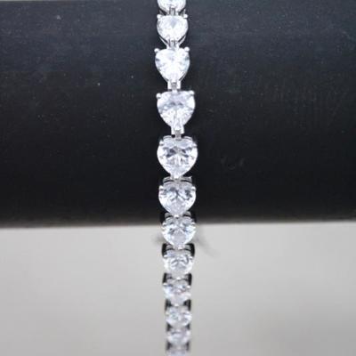 925 Sterling Silver White Topaz Bracelet