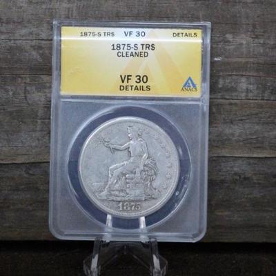 Rare VF30 1875-S Trade Dollar
