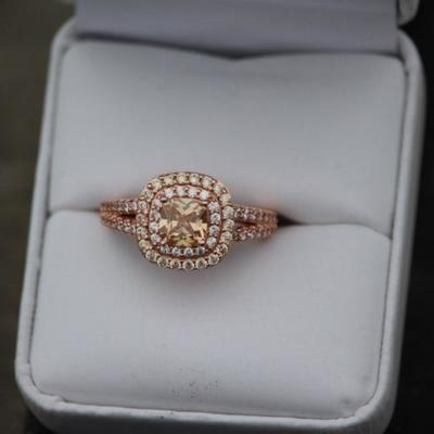 925 Sterling Silver 2.3CT Pink Obsidian Ring