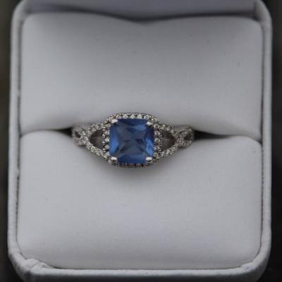 925 Sterling Silver Sapphire Infinity Ring