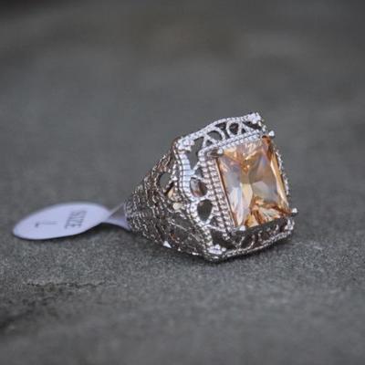 Sterling Silver & Morganite Ring