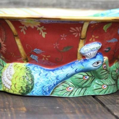 Tracy Porter Peacock Salad Bowl