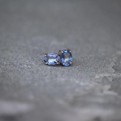 Sterling Tanzanite Stud Earrings