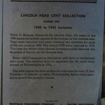 Complete set Lincoln Head Cent 1909-1945