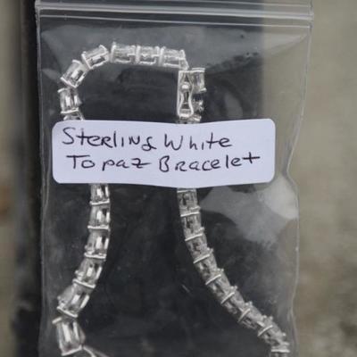 925 Sterling Silver White Topaz Bracelet