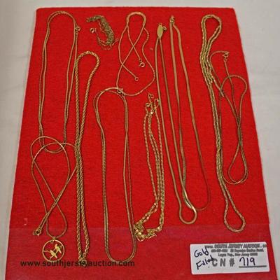  Tray Lot of Gold Filled Necklaces â€“ auction estimate $40-$100 