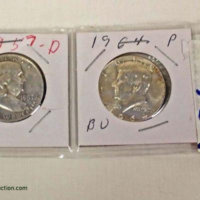 1957-D & 1964-P Silver Half Dollars – auction estimate $10-$20 