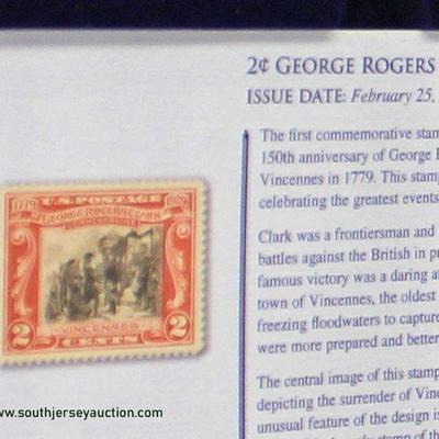  â€œThe First U.S. Commemorative Stamp Issueâ€ in Wooden Display Case with 12 Stamps â€“ auction estimate $50-$100 