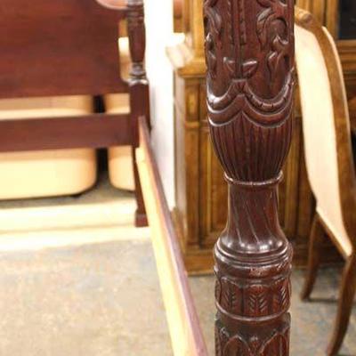  Mahogany Acanthus Carved 4 Poster Queen Size Bed â€“ auction estimate $200-$400 