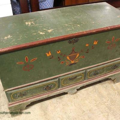  Country Paint Decorated Pennsylvania Dutch Style Blanket Box – auction estimate $100-$300 