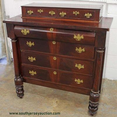  ANTIQUE Burl Mahogany Empire Step Up Chest – auction estimate $200-$400 