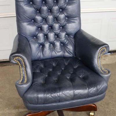  NICE QUALITY Leather Button Tufted High Back Office Chair â€“ auction estimate $200-$400 