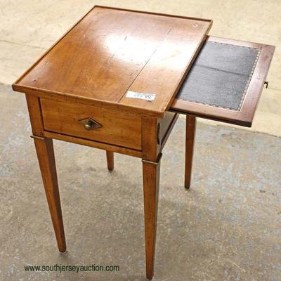  QUALITY Pegged SOLID Walnut One Drawer Table with Pull Out Tray by â€œBalbingny Franceâ€â€“ auction estimate $200-$400 