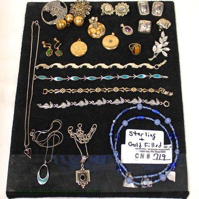  Tray Lot of Marked 925 and Gold Filled Jewelry â€“ auction estimate $40-$100 