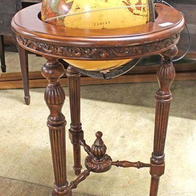  Contemporary Lighted World Globe on Mahogany Stand by “Maitland Smith Furniture” – auction estimate $200-$400 