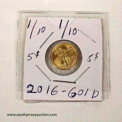  2016 Gold $5.00 Coin – auction estimate $200-$500 