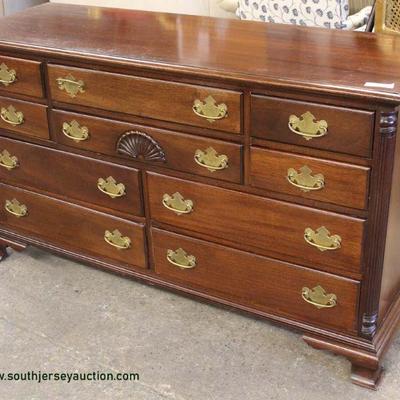  SOLID Cherry Bracket Foot Shell Carved 9 Drawer Low Chest – auction estimate $100-$300 