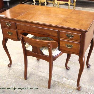  SOLID Cherry Queen Anne Lift Top Vanity with Bench – auction estimate $100-$300 