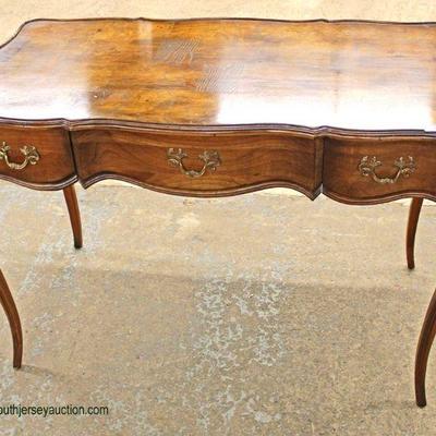  Burl Walnut 3 Drawer French Style Desk by â€œHekman Furnitureâ€ â€“ auction estimate $300-$600 