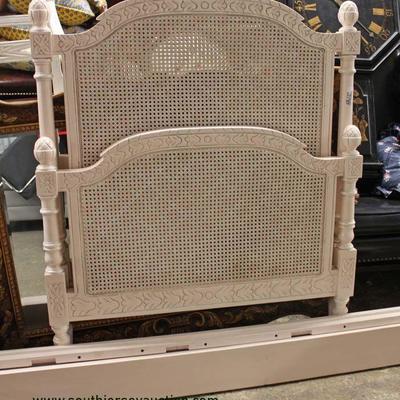  French Style Double Caned Contemporary Twin Bed with Rails â€“ auction estimate $100-$200 