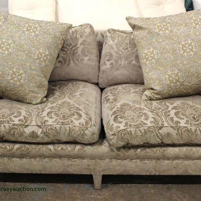  Contemporary Over Stuffed Decorator Sofa with Pillows â€“ auction estimate $100-$300 