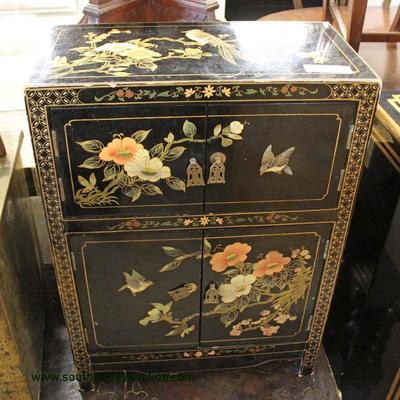  Black Lacquer One Drawer 2 Door Asian Inspired Cabinet – auction estimate $100-$200 