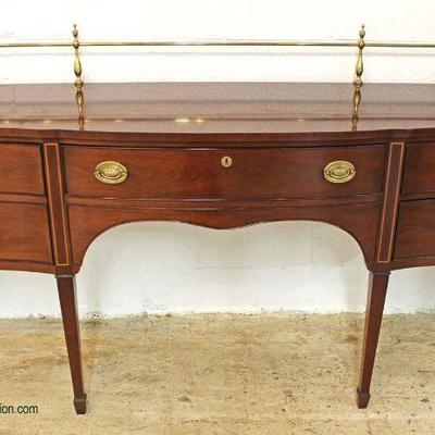  — BEAUTIFUL —

LIKE NEW Mahogany Buffet with Brass Gallery by “Kindel Furniture” – auction estimate $1000-$2000 