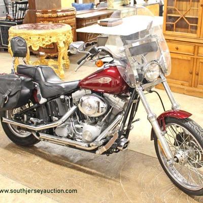 NICE 2002 “Harley Davidson” FXST in Good Shape, Good Chrome and Paint, with Windshield, Spoke Wheels, Saddle Bags and Extras, One Owner...