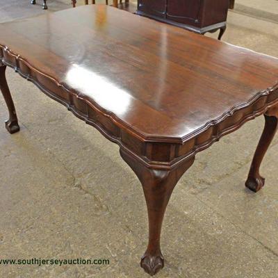 SOLID Mahogany Ball and Claw Library Table â€“ auction estimate $200-$400
