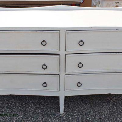 White Contemporary 6 Drawer Low Chest in the Shabby Chic Style â€“ auction estimate $100-$300
