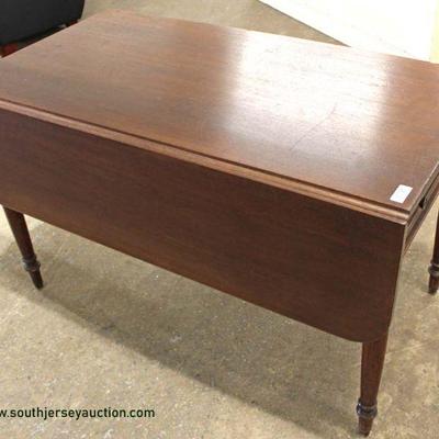  ANTIQUE SOLID Mahogany One Drawer Drop Side Breakfast Table â€“ auction estimate $100-$300 