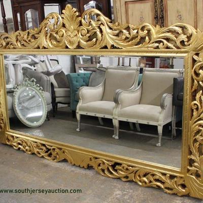  (2) Large Pierced Carved Beveled Glass French Style Mirrors (approximately 98â€w x62â€h) â€“ auction estimate $300-$600 each 