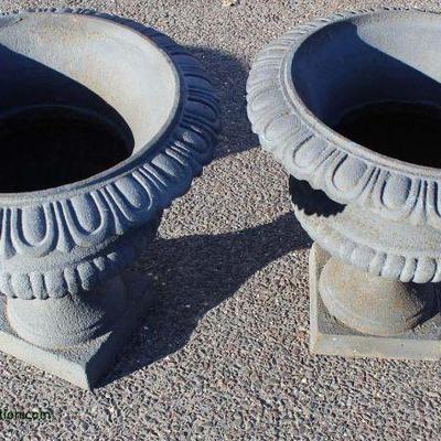 Large Selection of Antique Style Cast Iron Planters Different Sizes and Styles – auction estimate $200-$400 