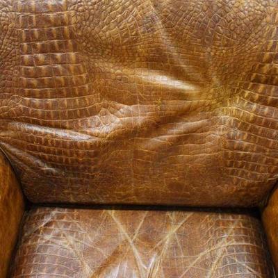 Leather Club Chair with Alligator Style Print â€“ auction estimate $100-$300