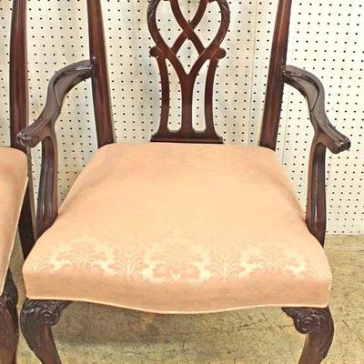  Set of 8 SOLID Mahogany Chippendale Dining Room Chairs in Very Good Condition by â€œKindel Furnitureâ€ -auction estimate $1500-$2500 