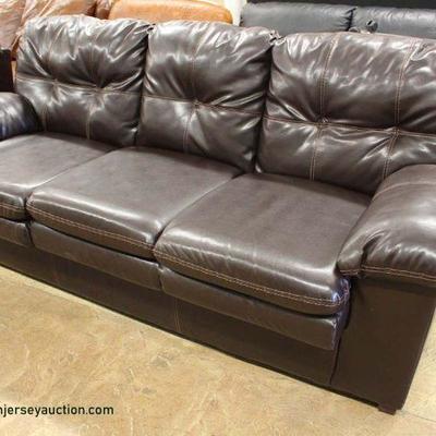 2 Piece Contemporary Brown Leather Sofa and Loveseat (may be offered separate) â€“ auction estimate $300-$600