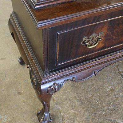 Burl Mahogany Ball and Claw One Drawer 2 Door China Cabinet â€“ auction estimate $100-$300