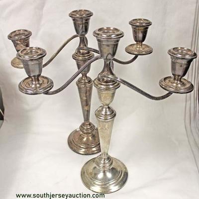  PAIR of Sterling 3 Arm Candelabras – auction estimate $100-$200 
