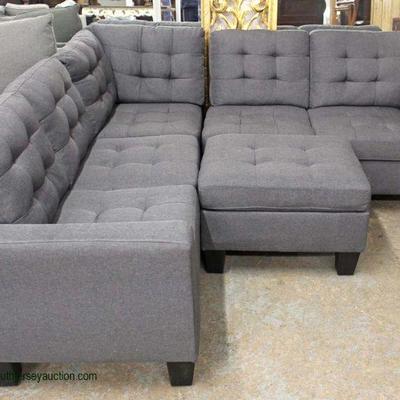 NEW 4 Piece Upholstered Sectional with Storage Ottoman – auction estimate $300-$600 