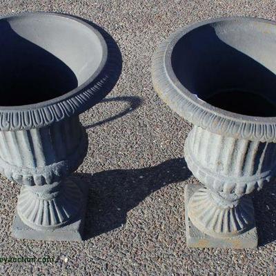 Large Selection of Antique Style Cast Iron Planters Different Sizes and Styles â€“ auction estimate $200-$400 