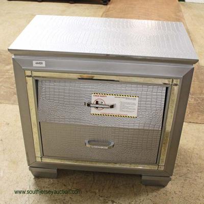 NEW Decorator 2 Drawer Night Stand with Mirror Accents â€“ auction estimate $50-$100 