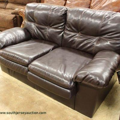 2 Piece Contemporary Brown Leather Sofa and Loveseat (may be offered separate) â€“ auction estimate $300-$600